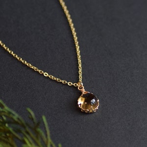 Citrin Halskette,November Birthstone,Gold Citrin Halskette,Heilquarz Halskette,handgemachte Halskette,Porzellan Halskette,Geschenk für Sie