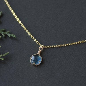 Natural Aquamarine Necklace,March Birthstone Necklace,Bridesmaid Necklace,Round Aquamarine Gemstone Pendant,Necklace for Women,Birthday Gift