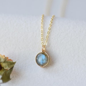 Natural Labradorite Necklace,Gold Silver Labradorite Necklace,Handmade Labradorite Gemstone Pendant,Wire Wrapped,Birthday Gift,Gift for her