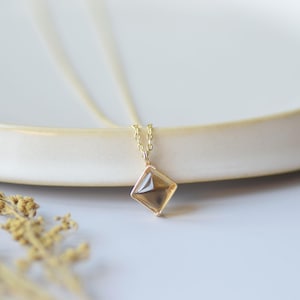 Citrine Necklace,November Birthstone Necklace,Silver Gold Gemstone Pendant,Healing Lab Citrine Crystal Necklace,Wire Wrapped,Birthday Gift