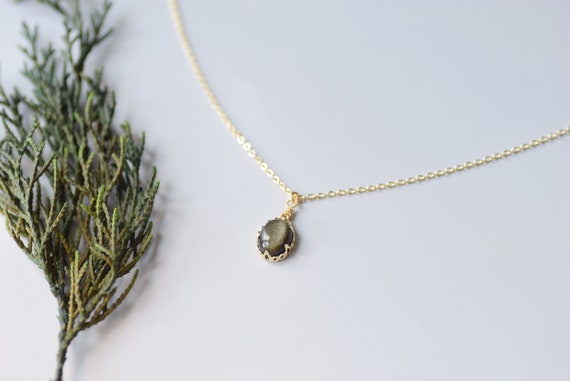 Golden obsidian pendant best sale
