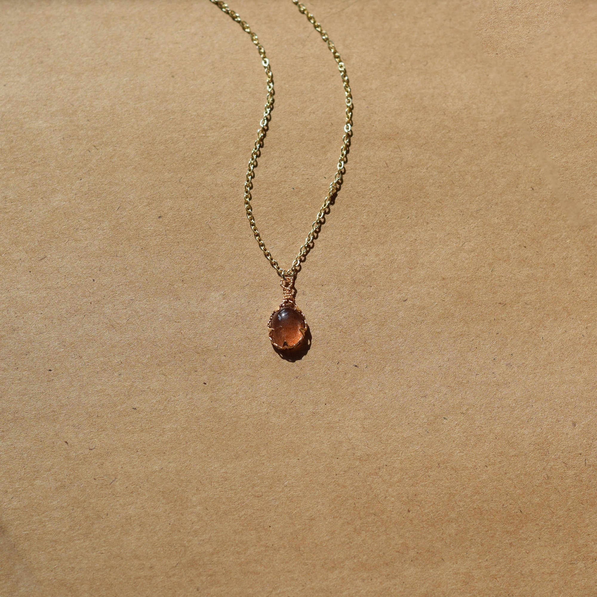 Collier Ancien Pierre Du Soleil Véritable - Necklace Sun Stone - Occasion