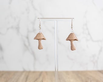 Cottagecore Mushroom Spring Earrings