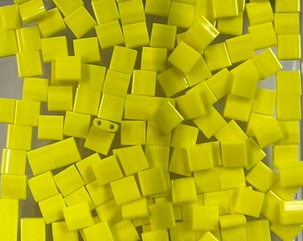 Yellow (404)  TILA beads 3 inch tube 5mm square with 0.8mm holes