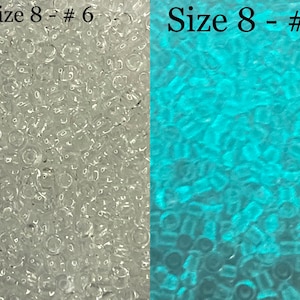 8/0 ~ 711 ~ #6 ~ Transparent Glow In Dark Beads TOHO Seed Beads size 8/0 ~ 3mm round with 1.1mm hole