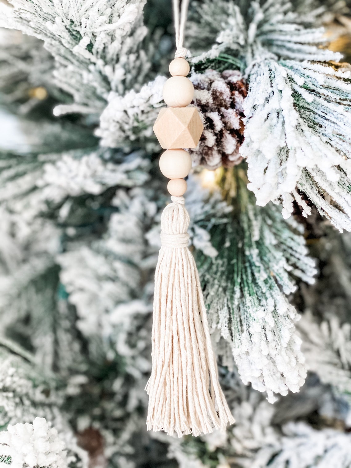 Set of 8 Boho Christmas Tree Ornament Neutral Ornaments - Etsy