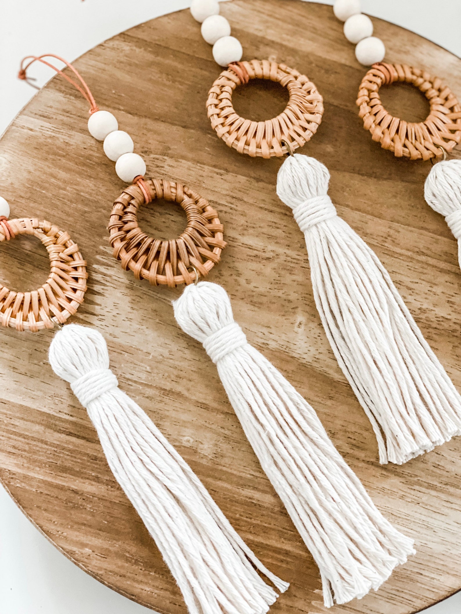 Set of 8 Boho Christmas Tree Ornament Natural Ornaments - Etsy