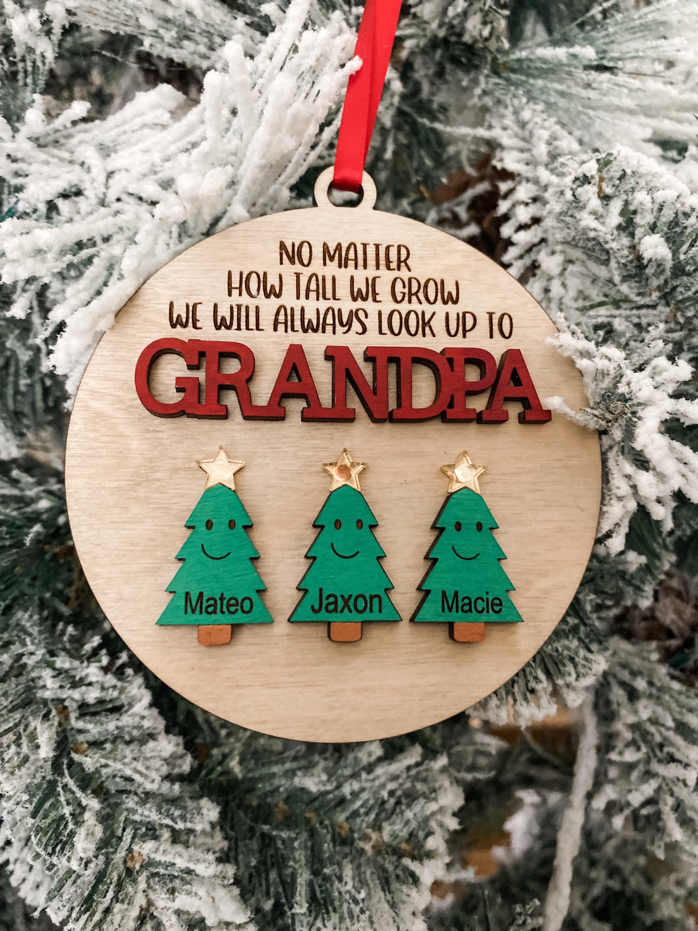 Dad ornament, fathers day, gift for grandma, personalized tree ornament, ornament for granddad, ornament for grandfather, family ornament