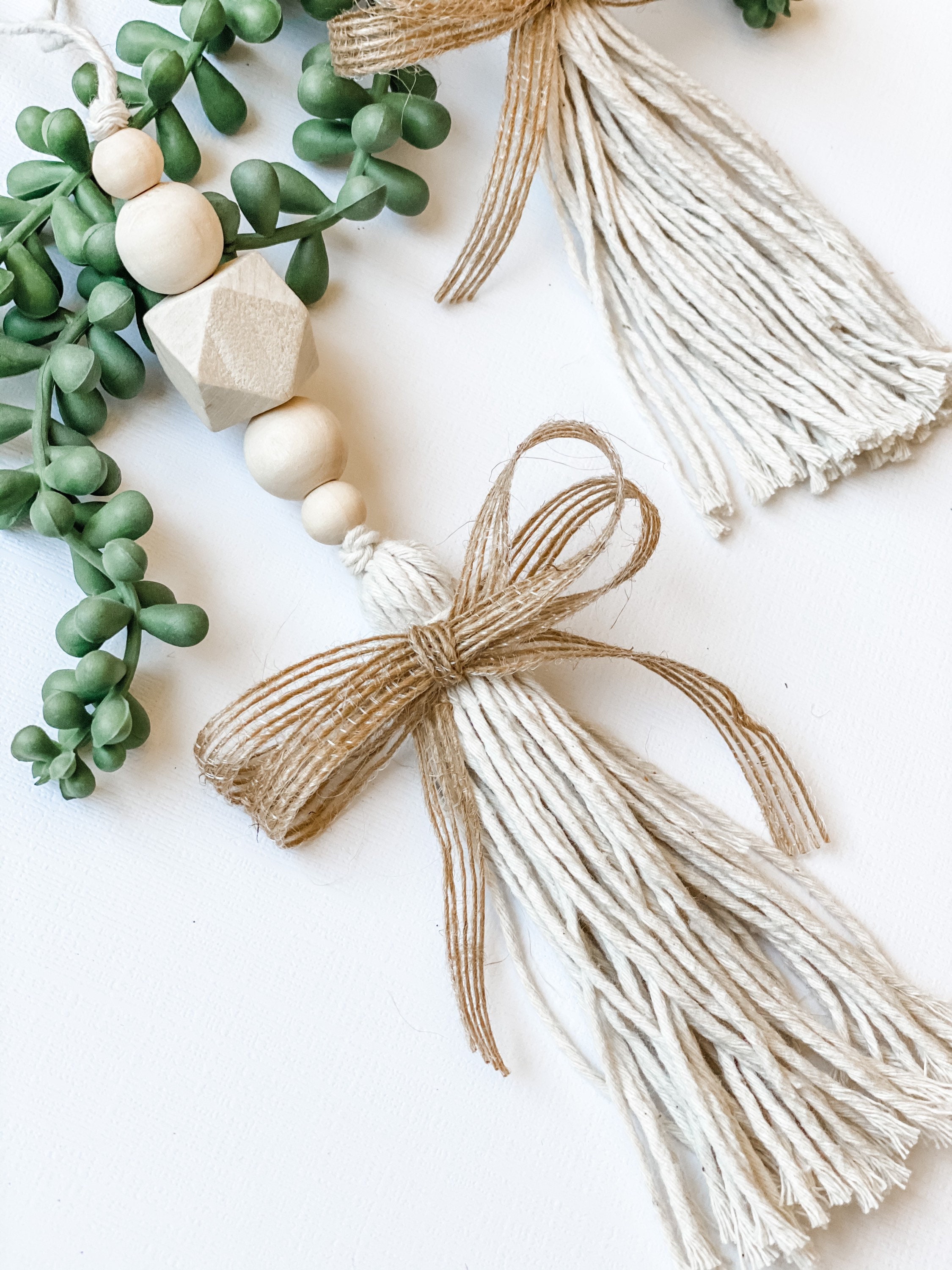 Set of 8 Boho Christmas Ornaments Neutral Decor Modern | Etsy