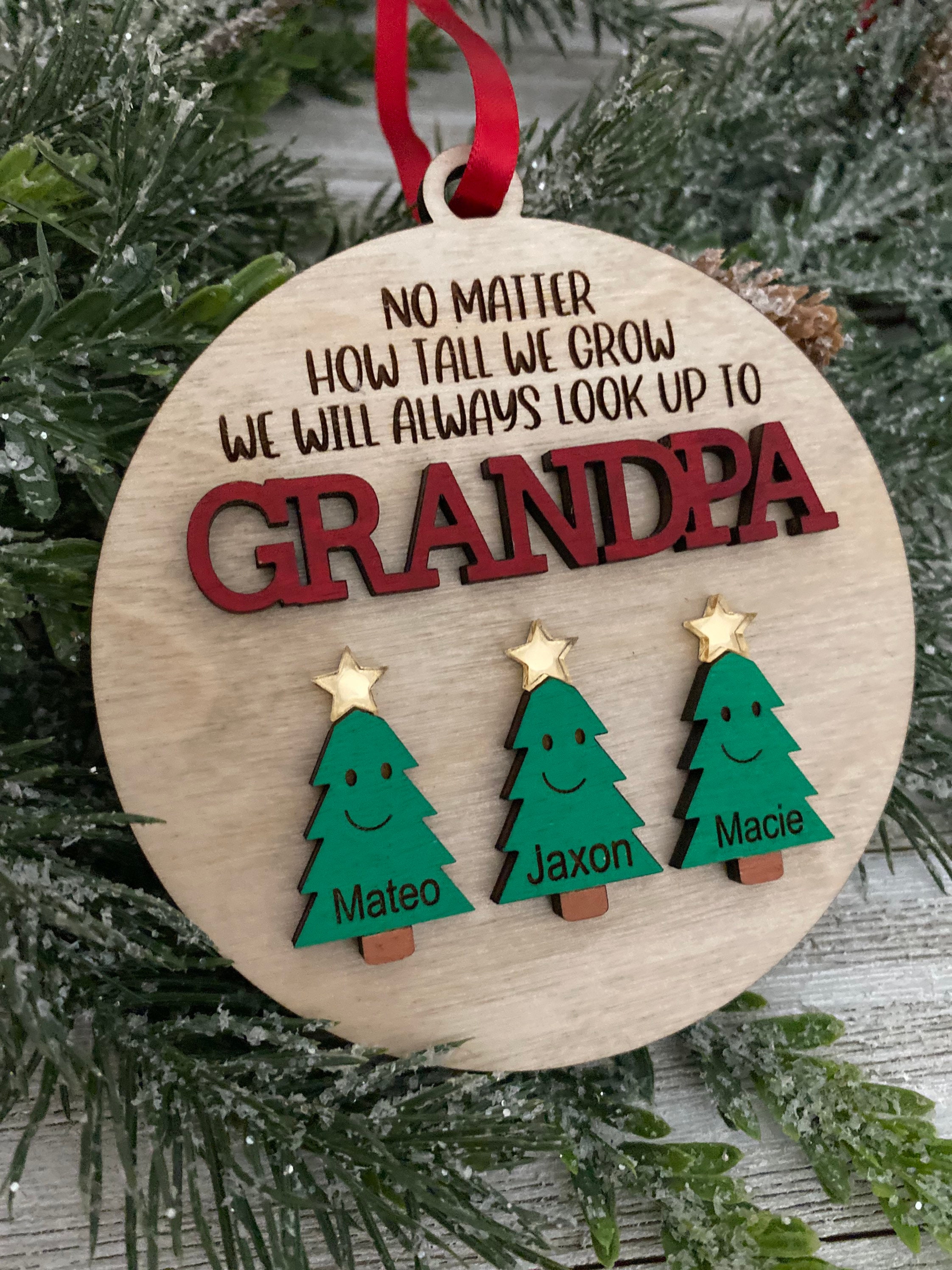 Dad ornament, fathers day, gift for grandma, personalized tree ornament, ornament for granddad, ornament for grandfather, family ornament