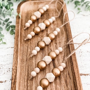 Set of 5, gold Christmas decor, rustic Christmas, farmhouse Christmas, Gold ornaments, neutral ornaments, Christmas ornaments