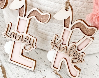 easter basket name tag, personalized easter, easter bunny tag, kids Easter gift, personalized wood Easter tag, easter gift tag