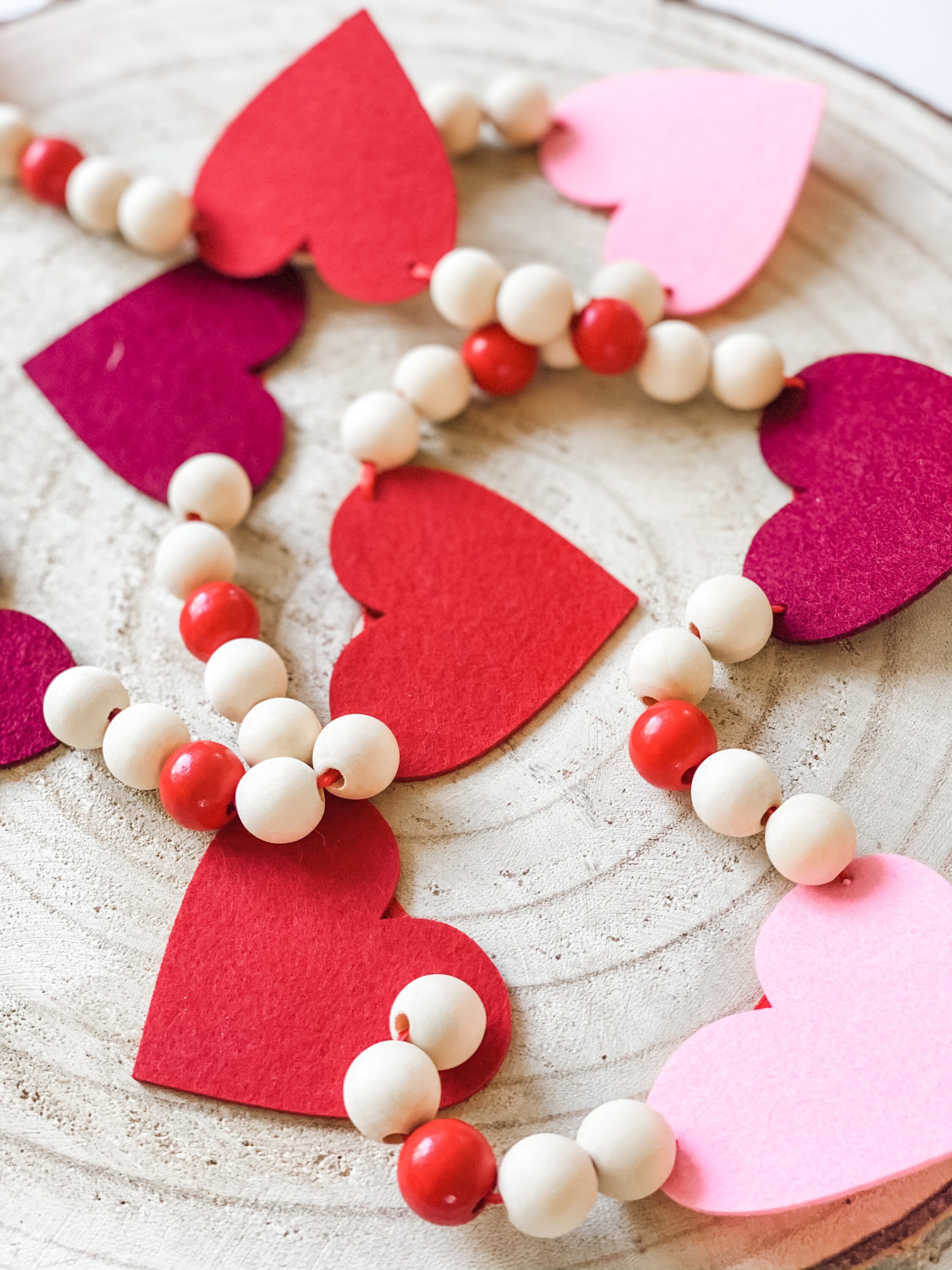 Valentines Day garland Valentines Day decor red and pink | Etsy