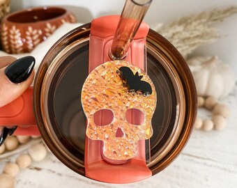 Iridescent Skull Stanley Topper: Halloween Cup Accessory (30/40oz)