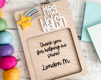 Personalized teacher notepad holder, sticky note teacher appreciation gift