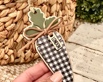 Easter basket tag, easter name tag, easter bunny, kids easter decor, carrot tag, easter decor, custom Easter basket, farmhouse Easter