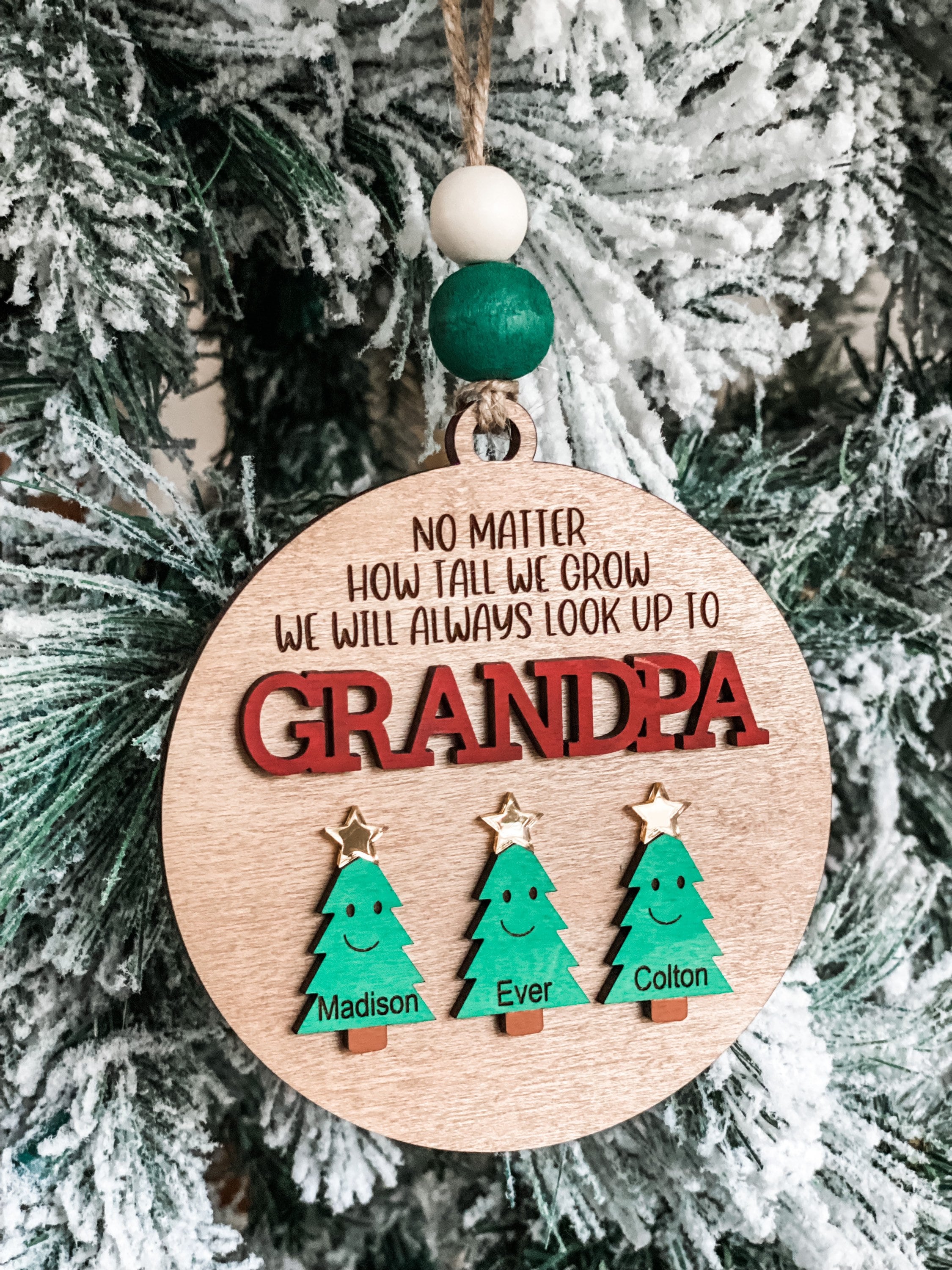 Dad ornament, fathers day, gift for grandma, personalized tree ornament, ornament for granddad, ornament for grandfather, family ornament