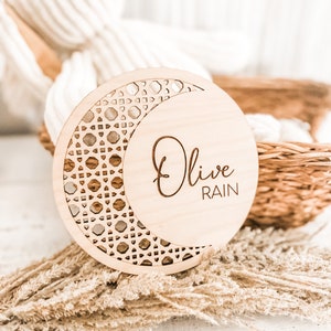 Boho decor, baby name announcement, baby milestone, baby name sign, hospital name sign, moon decor, baby photo prop, baby shower gift,