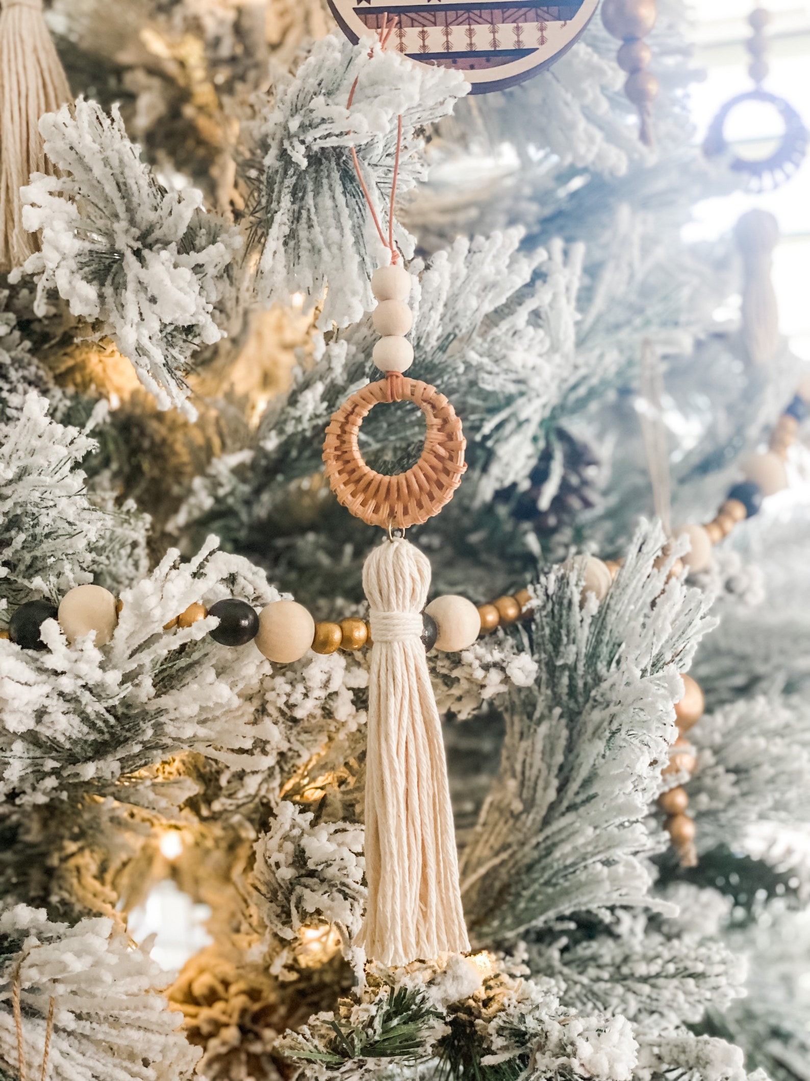 Set of 8 Boho Christmas Tree Ornament Natural Ornaments - Etsy