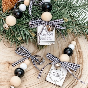 Black and white Buffalo check, Christmas tree ornament, farmhouse christmas, farmhouse decor,