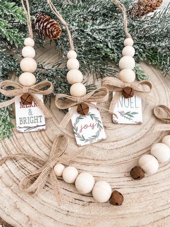 Christmas Farmhouse Wooden Ornaments