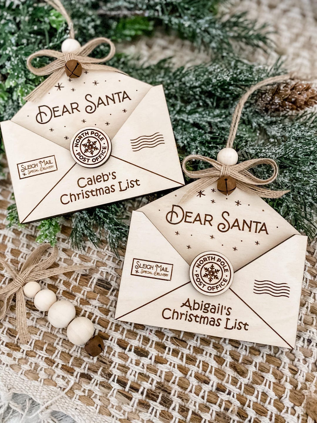 Personalized Letter to Santa Ornament: Rustic Wood Christmas Decor - Etsy