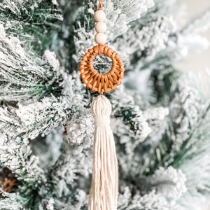 Set of 8 Boho Christmas Tree Ornament Natural Ornaments - Etsy