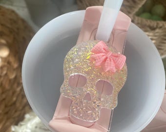 Iridescent Skull Stanley Topper: Halloween Cup Accessory (30/40oz)