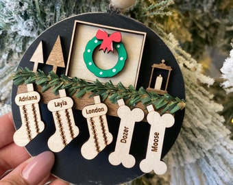 Personalized Family Christmas Ornament: 2026 Christmas gift, pet ornament, new home gift