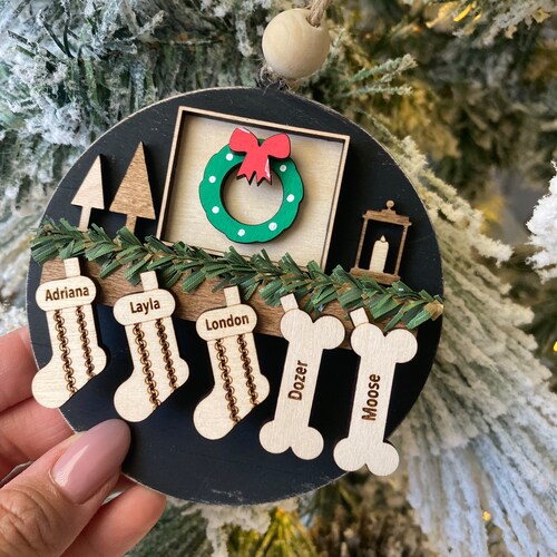 Personalized Family Christmas Ornament: 2026 Christmas gift, pet ornament, new home gift