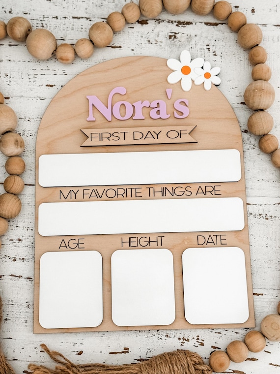 first day of school sign, preschool sign, kinder sign, milestone sign, back to school prop, custom school sign, retro daisy decor