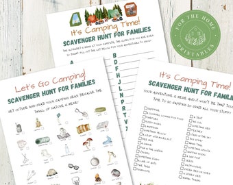 Camping Scavenger Hunt Bundle, Outdoor Games for Kids (Printable)