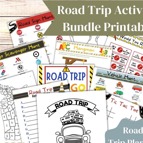 Road Trip Activity Bundle Printable License Plate Game - Etsy