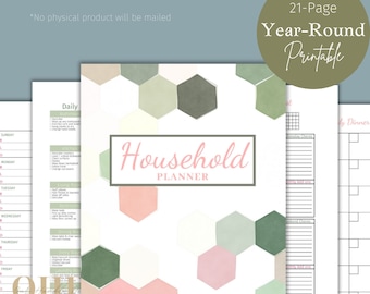 Home Management Planner, Household Binder Printables (Digital Download)