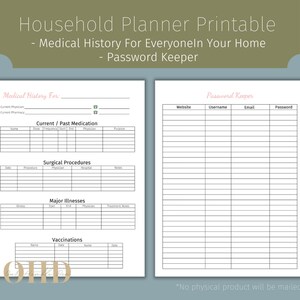 Household Binder Printables, Home Management Planner, Planner Inserts ...