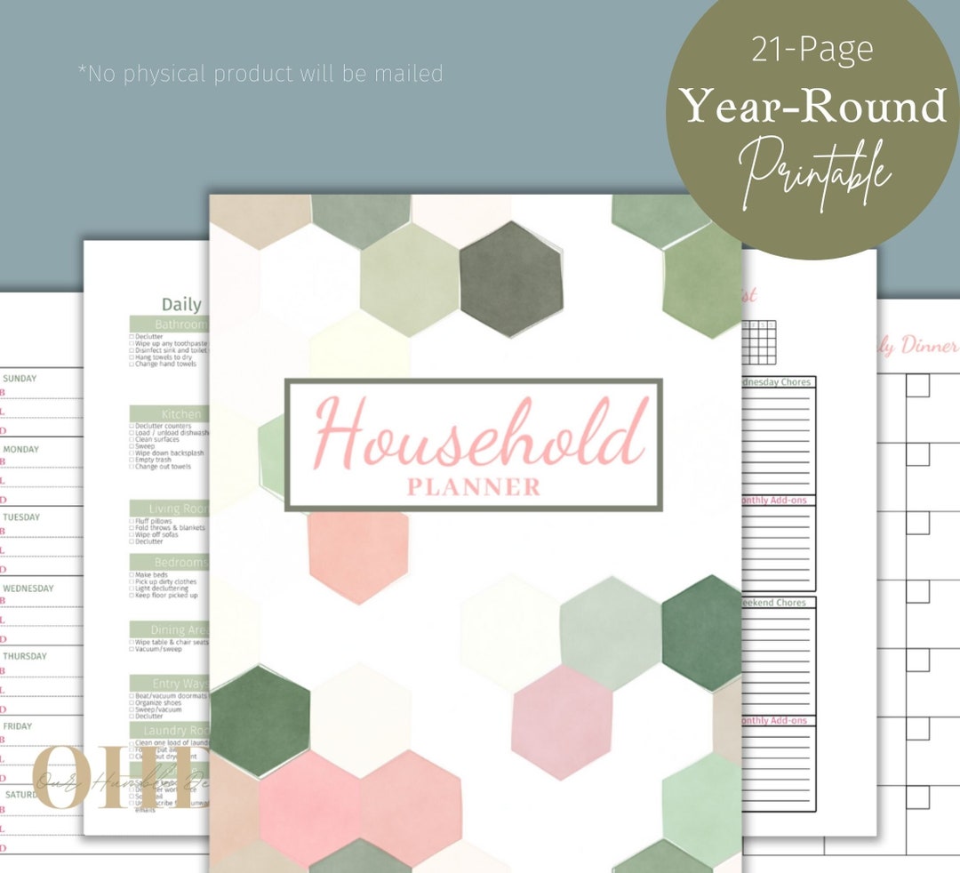 Home Management Planner, Household Binder Printables (digital Download ...
