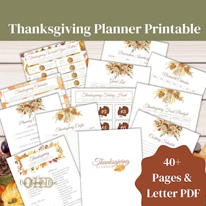 Printable Thanksgiving Planner, Thanksgiving Meal Planner, Thanksgiving Event Planner, Holiday Planner, Turkey Hunt, Baking Checklist