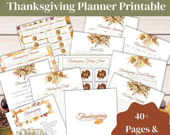 Thanksgiving Planner Printable, Holiday Organizer (PDF)
