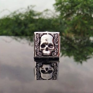 Skull Ring,Solid Skull Poison Ring,Compartment Ring,Locket Ring,Skull Compartment Ring,Solid Poison Ring,925 Sterling Silver  Ring