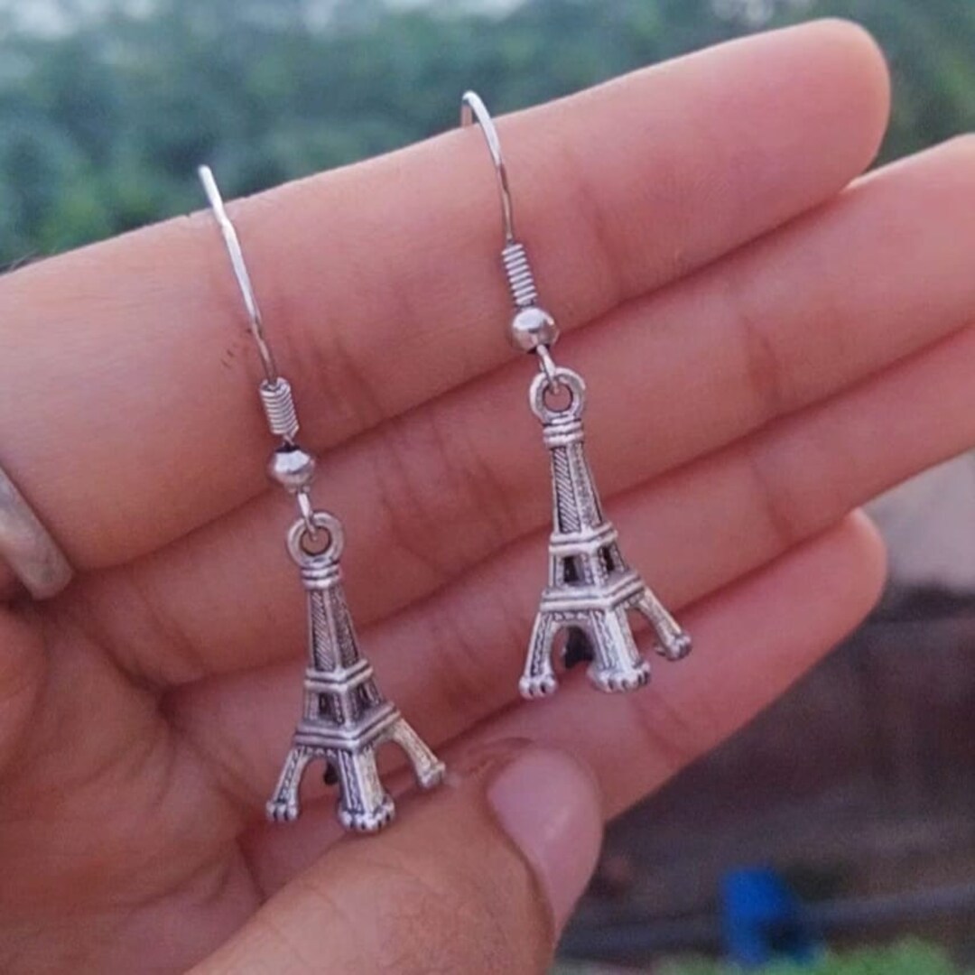 Eiffel Tower Earringseiffel Tower Drop Earringsdangle Etsy