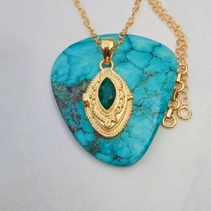 Emerald Gemstone Box Pendant: 24kt Gold Plated Silver Compartment