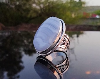 MMA Blue Agate Octopus Fashion Ring/Size 8 MMA Blue Agate Octopus Fashion Ring/Size 8