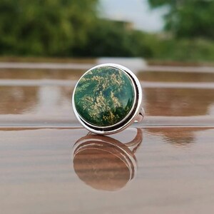 Bague en fuchsite brésilienne, bague en argent sterling 925, bague décorative faite main, pierres précieuses naturelles de qualité A ++, bijoux à offrir