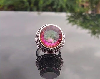 Anello con topazio mistico, anello fatto a mano, anello in argento sterling 925, anello con topazio di design, regalo per lei, anello marquise, anello con pietra preziosa - Italia Anello con topazio mistico, anello fatto a mano, anello in argento sterling 925, anello con topazio di design, regalo per lei, anello marquise, anello con pietra preziosa - Italia