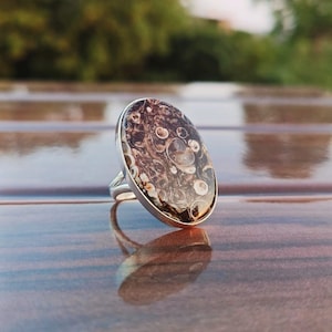 Turritella Fossil Agate Ring,A++ Gemstone Quality ,Very Well Made,925 Sterling Silver Ring,Handmade Ring,Solid silver Ring, Women Ring