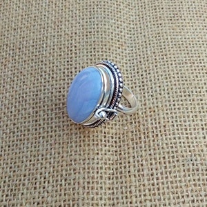 Blue Lace Agate Poison Ring,Handmade Openable Poison Ring,Compartment Ring,Secret Box Ring,925 Sterling Silver Ring