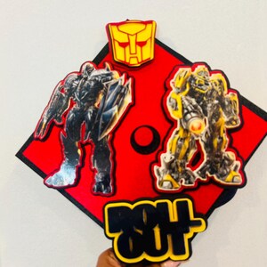 Transformer Grad Hat Custom Graduation Cap Topper / Graduation Cap Topper / Tranformer ...
