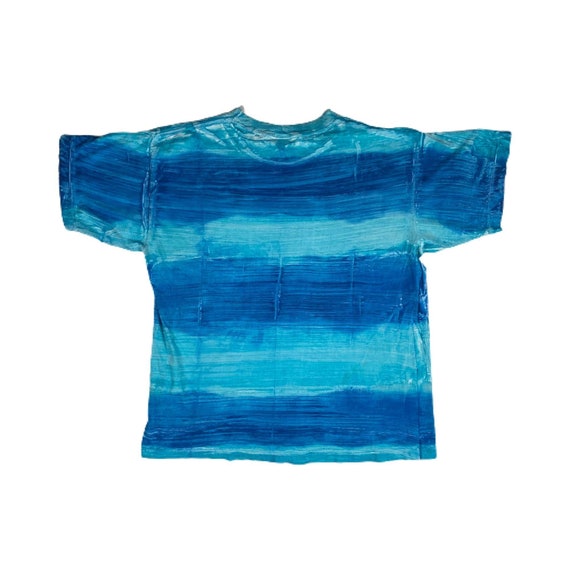 Vintage Blue Abstract Tee Fits L/XL - image 2