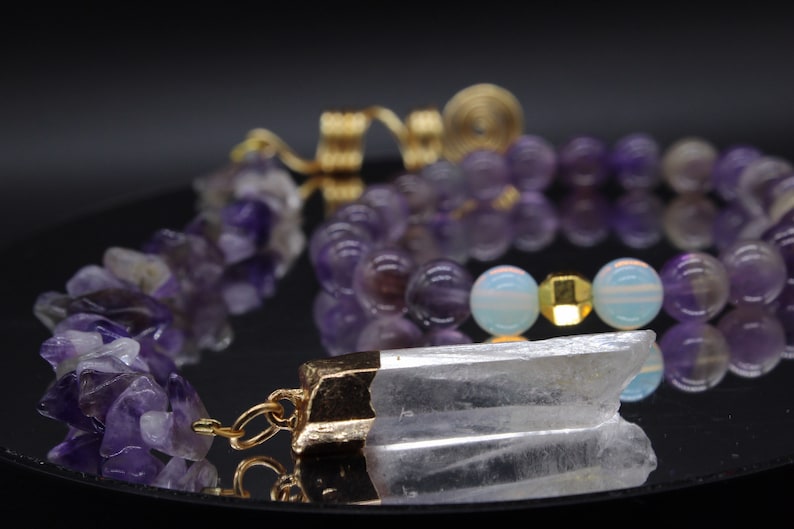 Amethyst Bracelet and LocJewelry Set