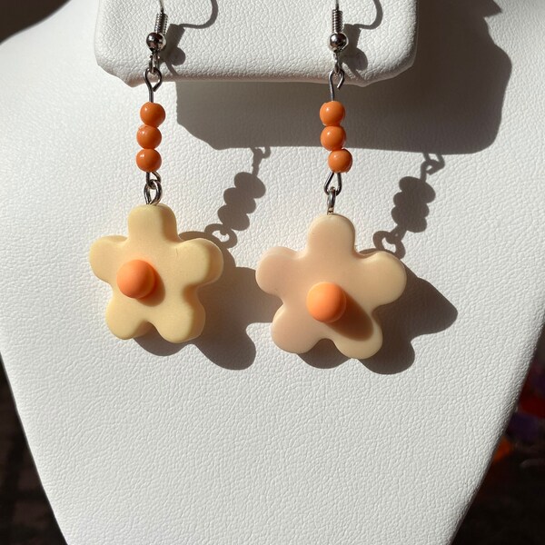 Flower Power With Beads Earrings